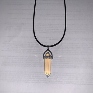 Transparent Crystal Necklace Gemstone Pendant Hexagonal